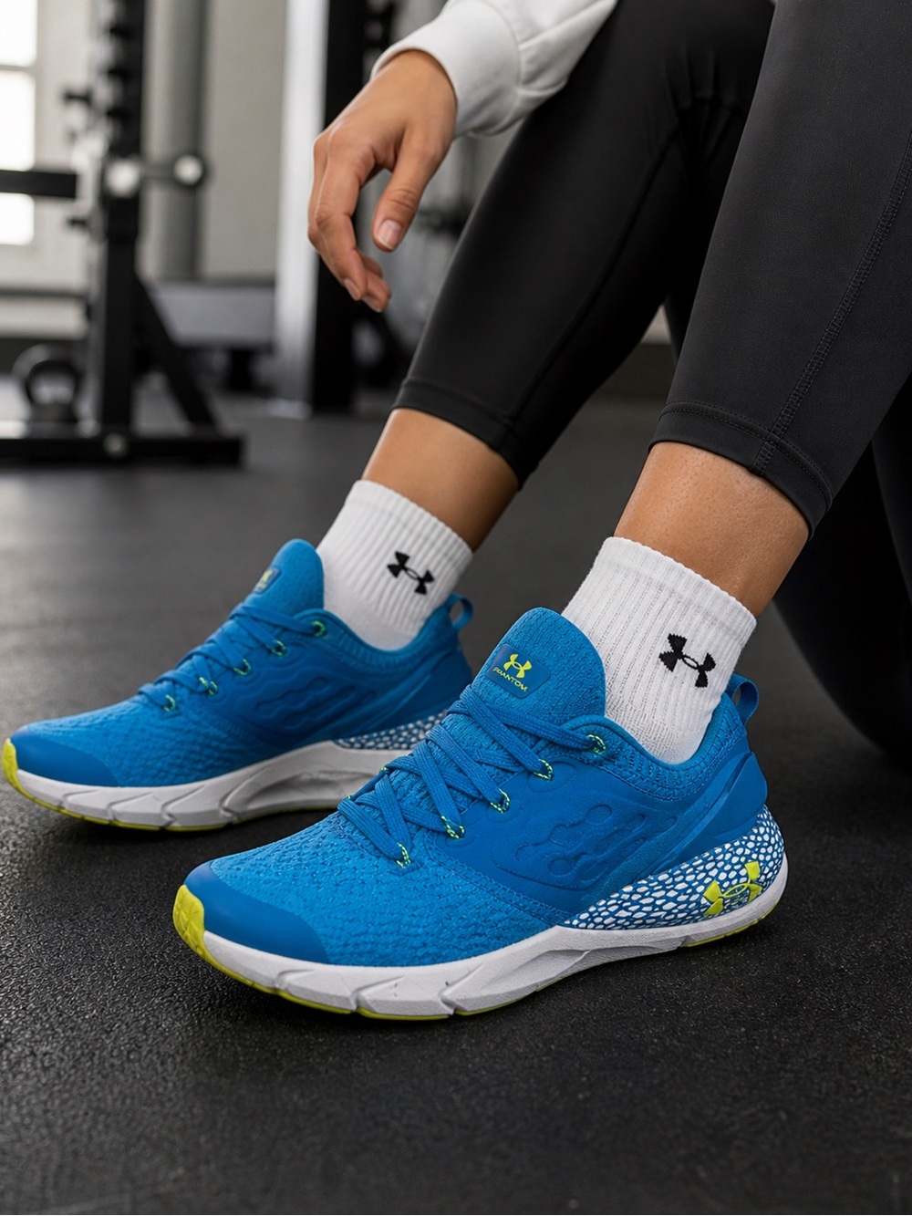 Under Armour Phantom Running Shoes Blue Youth 6Y Fits Women 7.5-8 Athletic - Picture 1 of 10